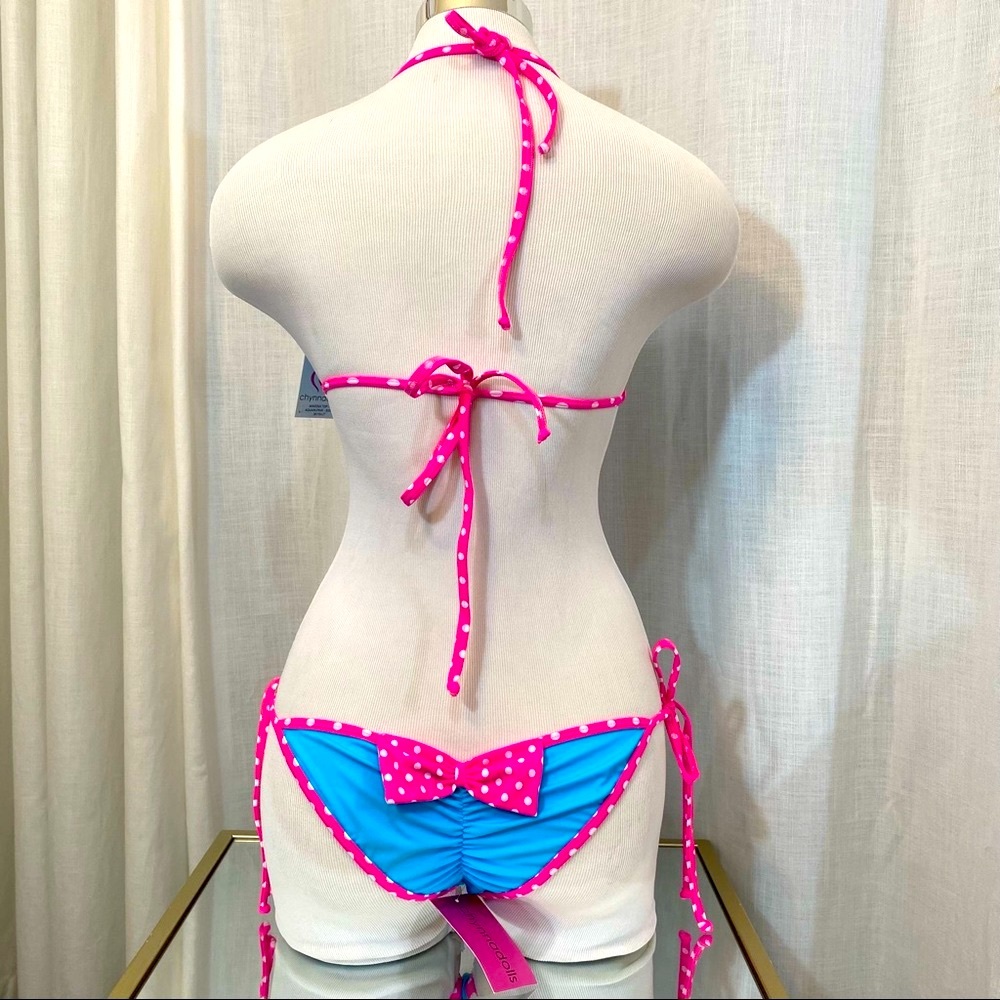 ChynnaDolls Bikini pink polka dot turquoise - Picture 8 of 13